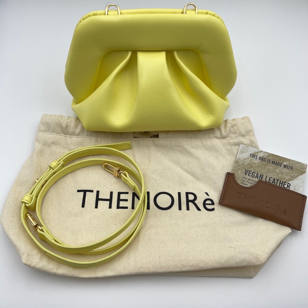 BNWT Themoire tia yellow vegan leather convertible clutch crossbody bag